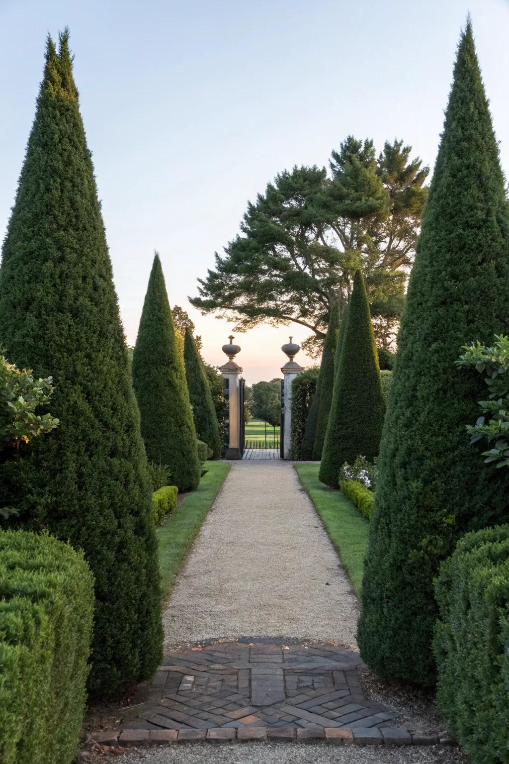 Symmetry using evergreens brings enduring sophistication.