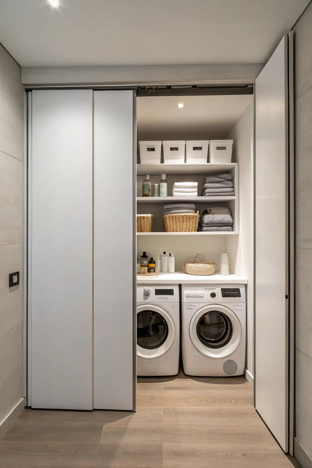 Hidden doors offer a smooth and minimalist look.