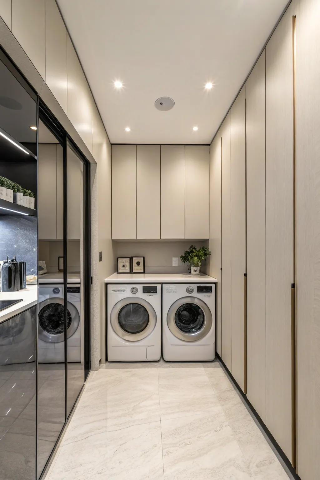 Cabinet facades blend your appliances seamlessly with the surrounding storage.