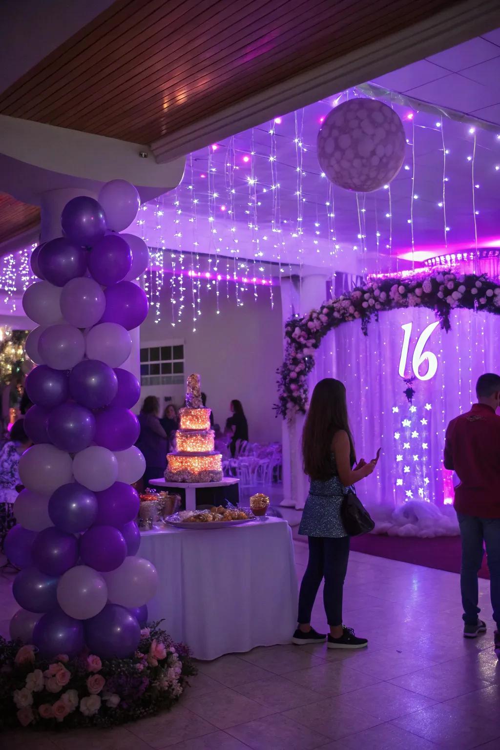 Fairy lights brighten the area, bringing a magical touch to the celebration.