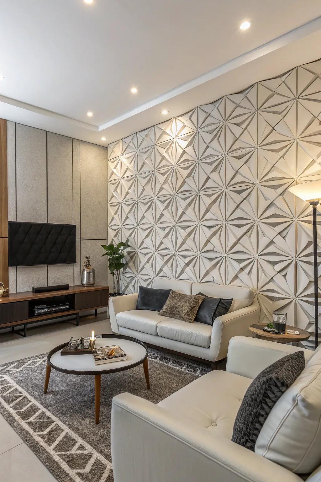 Geometric patterns give your walls a lively, modern vibe.