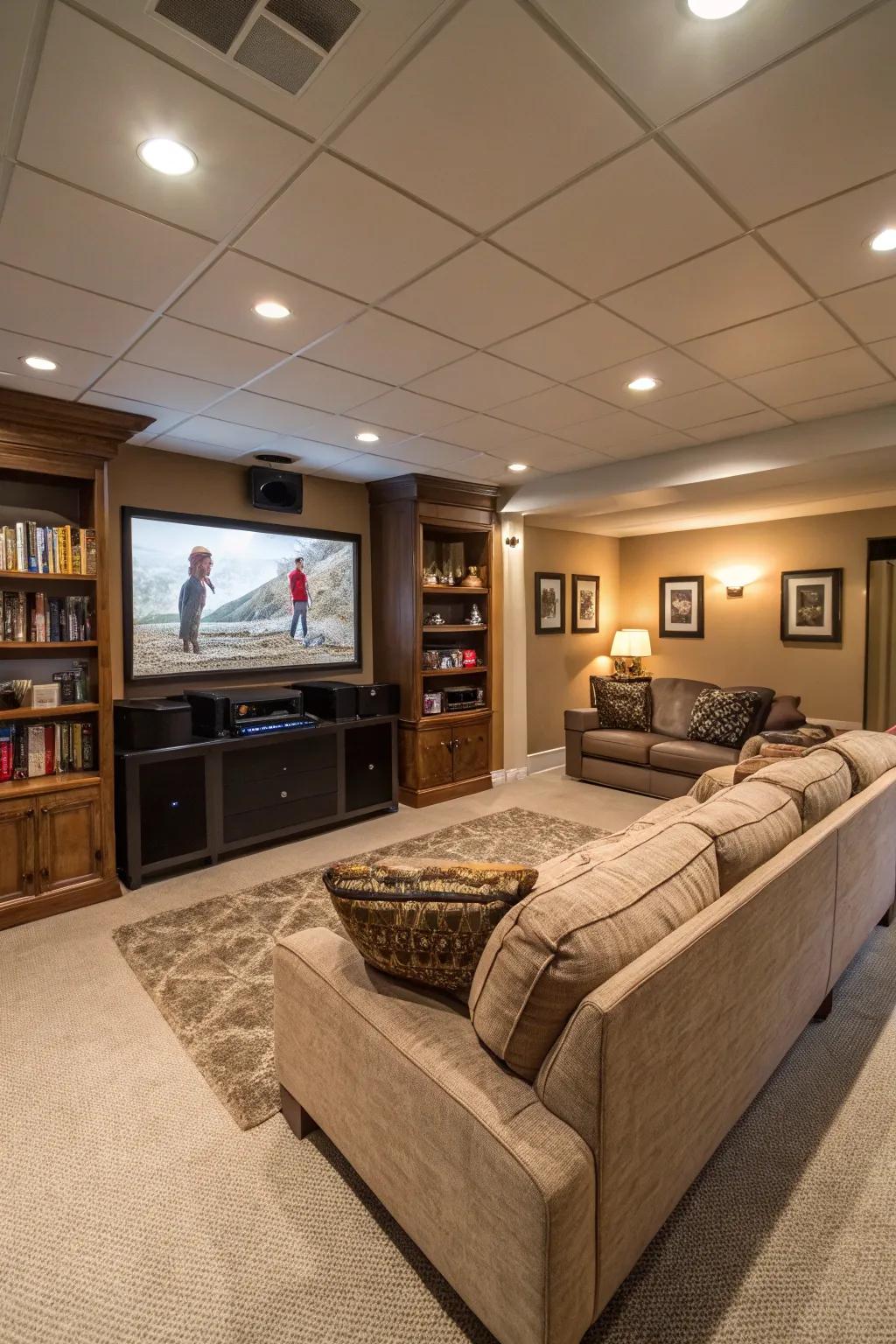 A versatile basement arrangement that maximizes available space.