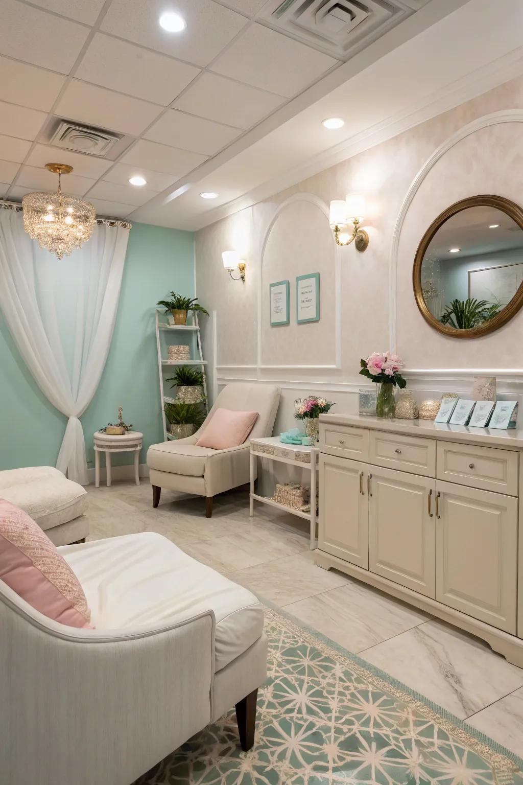Soft, calming colors create a serene atmosphere.