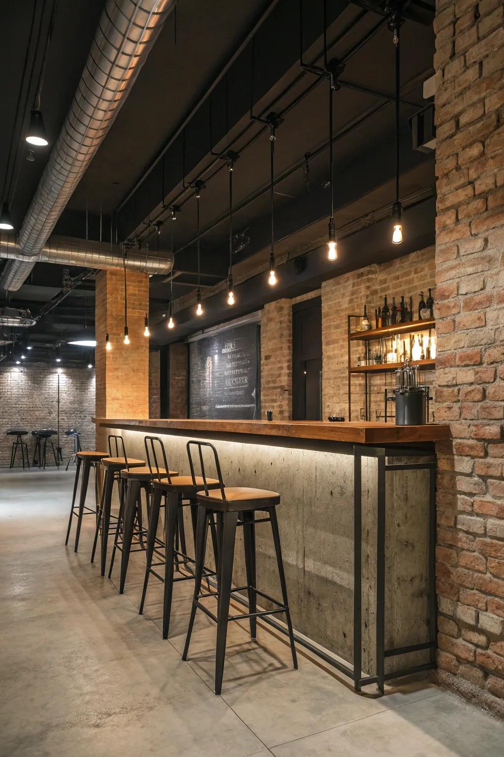 Gain urban sophistication through industrial chic design.