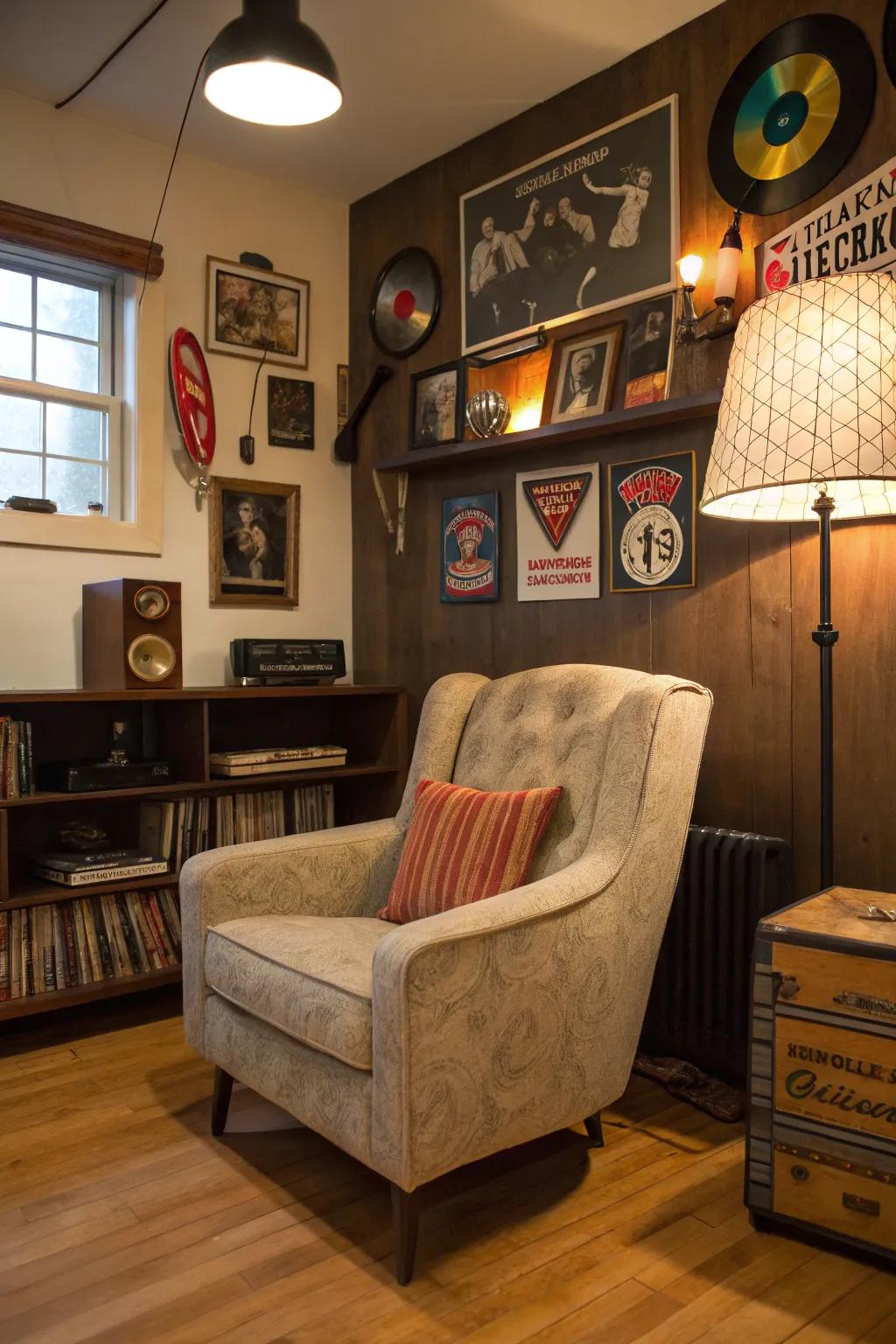 Create a retro vibe with a vintage club chair.