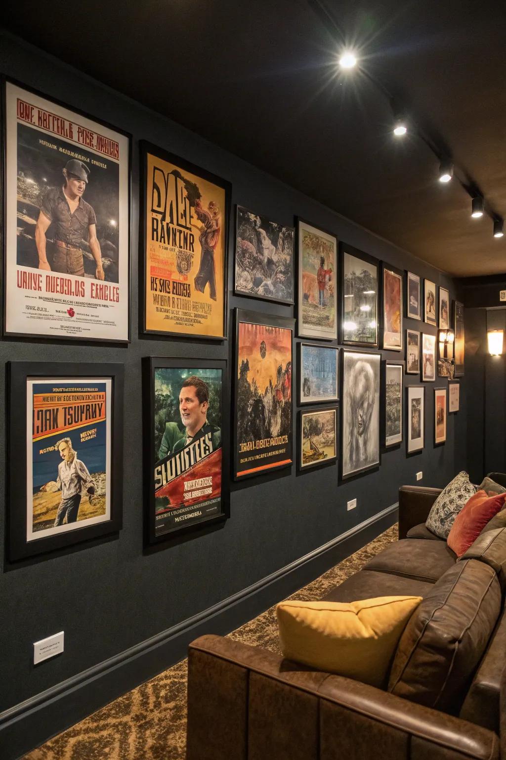 Vintage movie posters add a cinematic flair to your space.