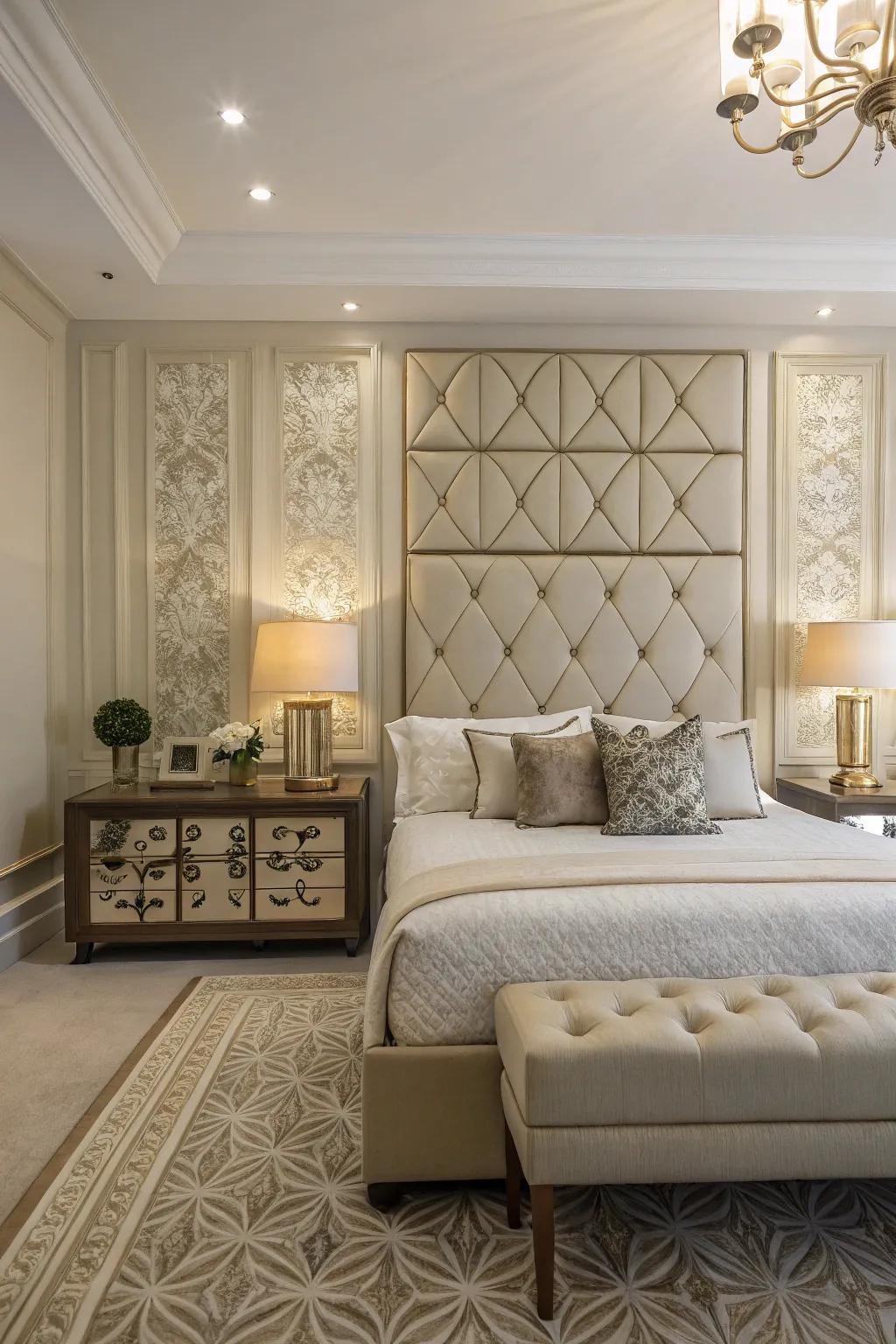 A balanced design gives your headboard wall a harmonious and well-organized look.