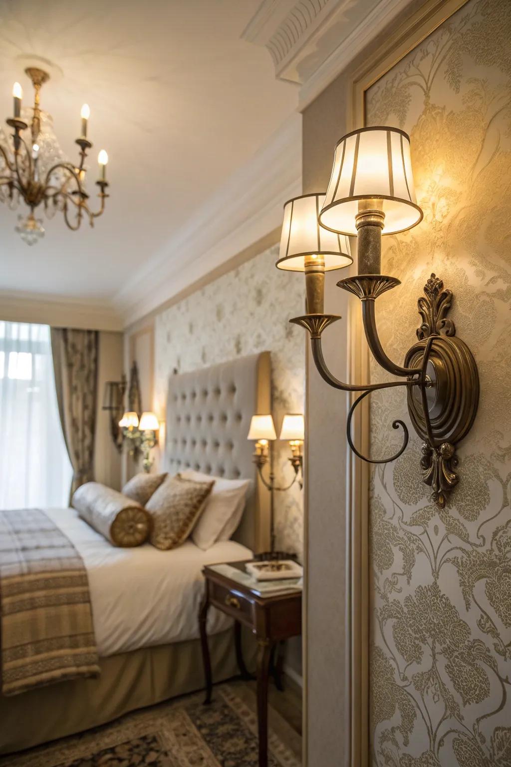 Wall fixtures save space while emitting a comforting radiance.