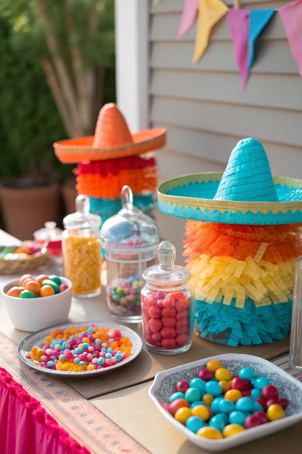 Enhance your celebration with charming little hats and celebration decorations that introduce character and joy to your candy buffet.
