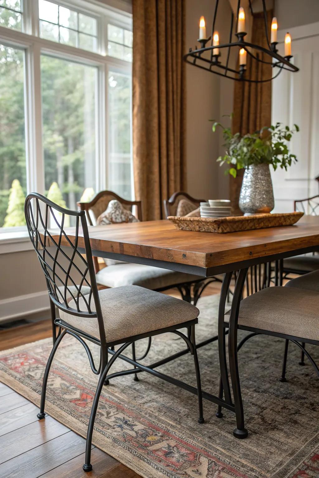 Different materials can improve the design of your dining room.