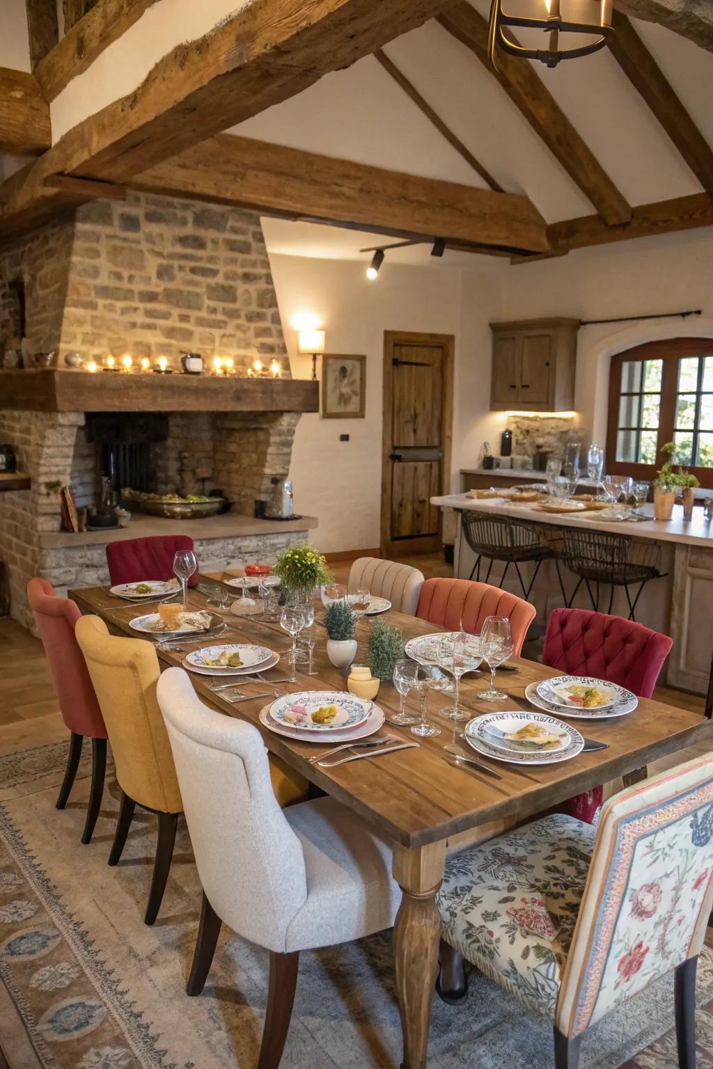 Varied seating arrangements foster an inviting setting.