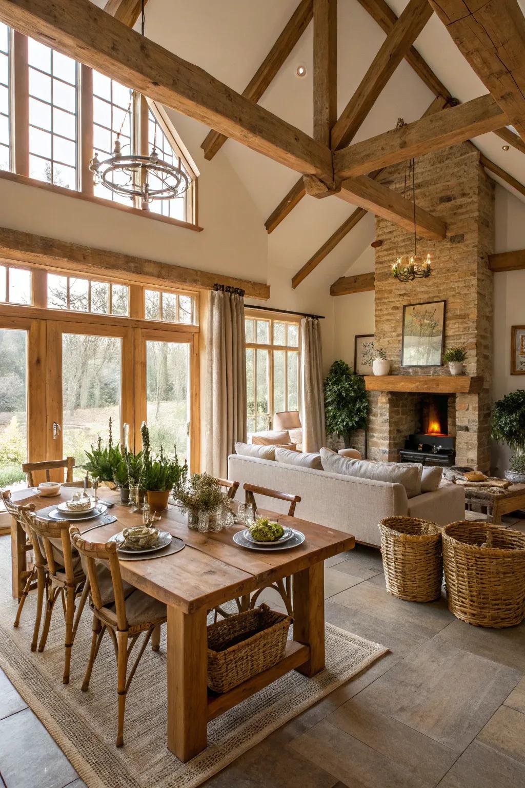 An accessible layout emphasizes the airy sensation of a modern farmhouse interior.