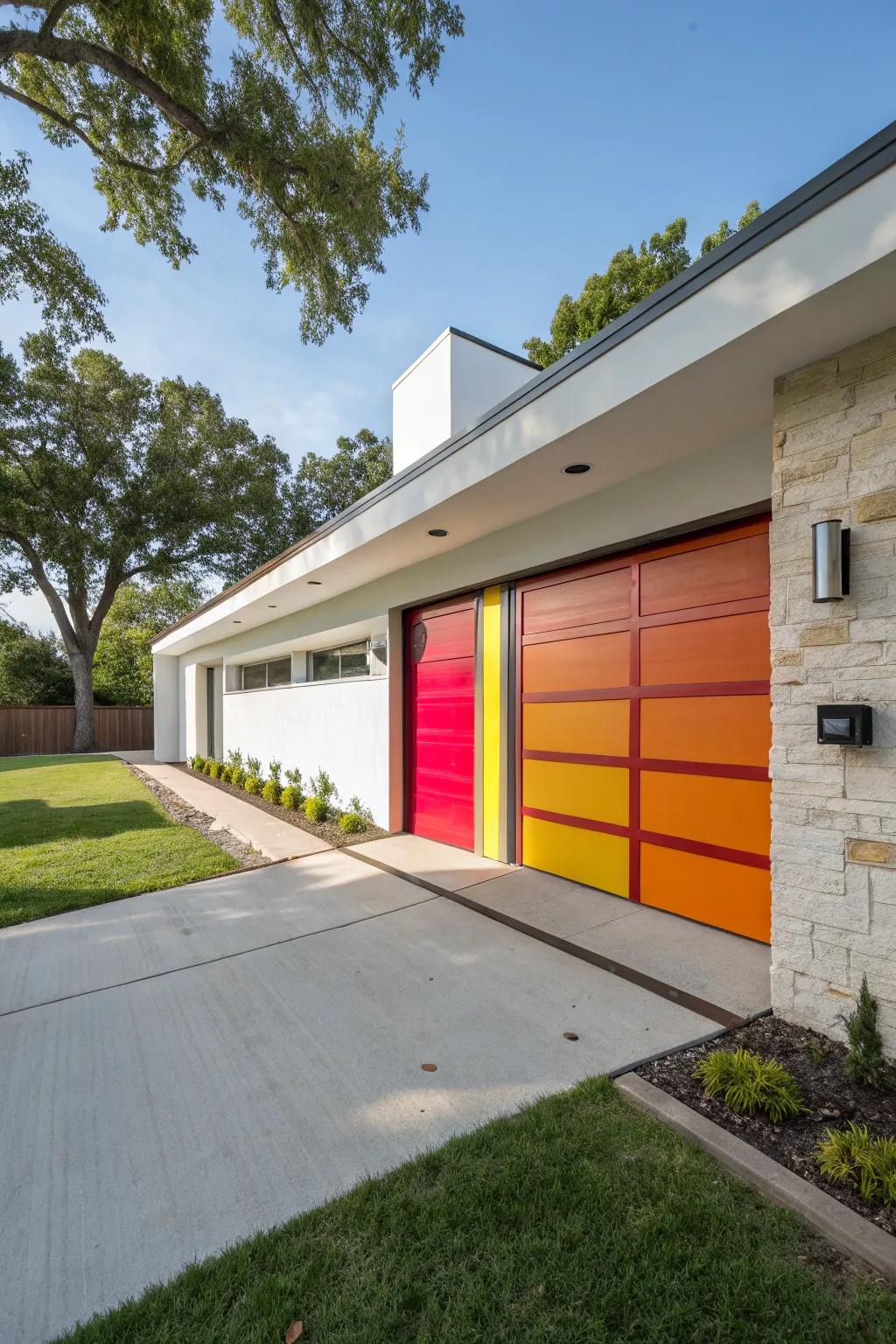 Dramatic hues can turn your garage door into a standout element.