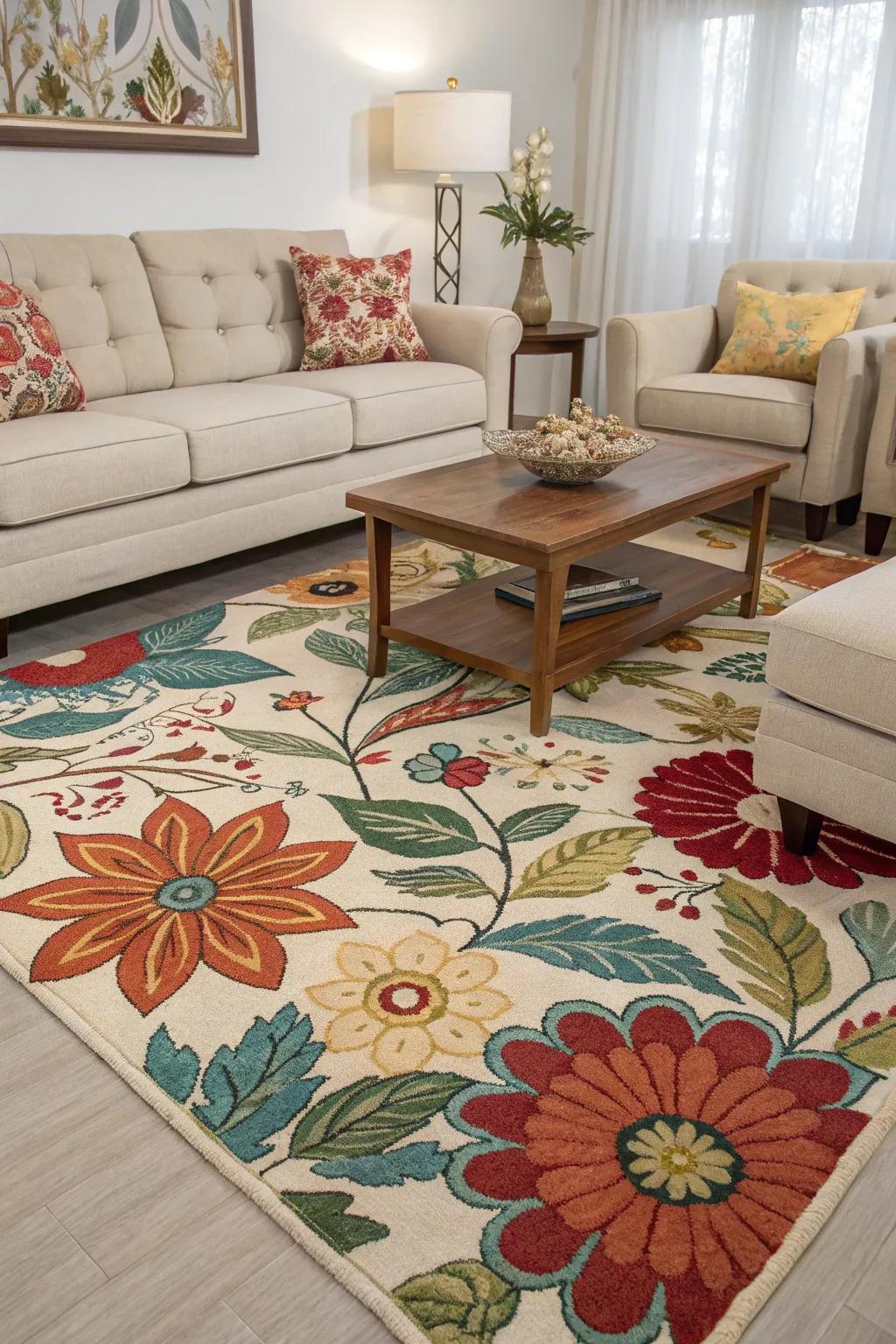 Statement rugs serve as artistic focal points in any room.