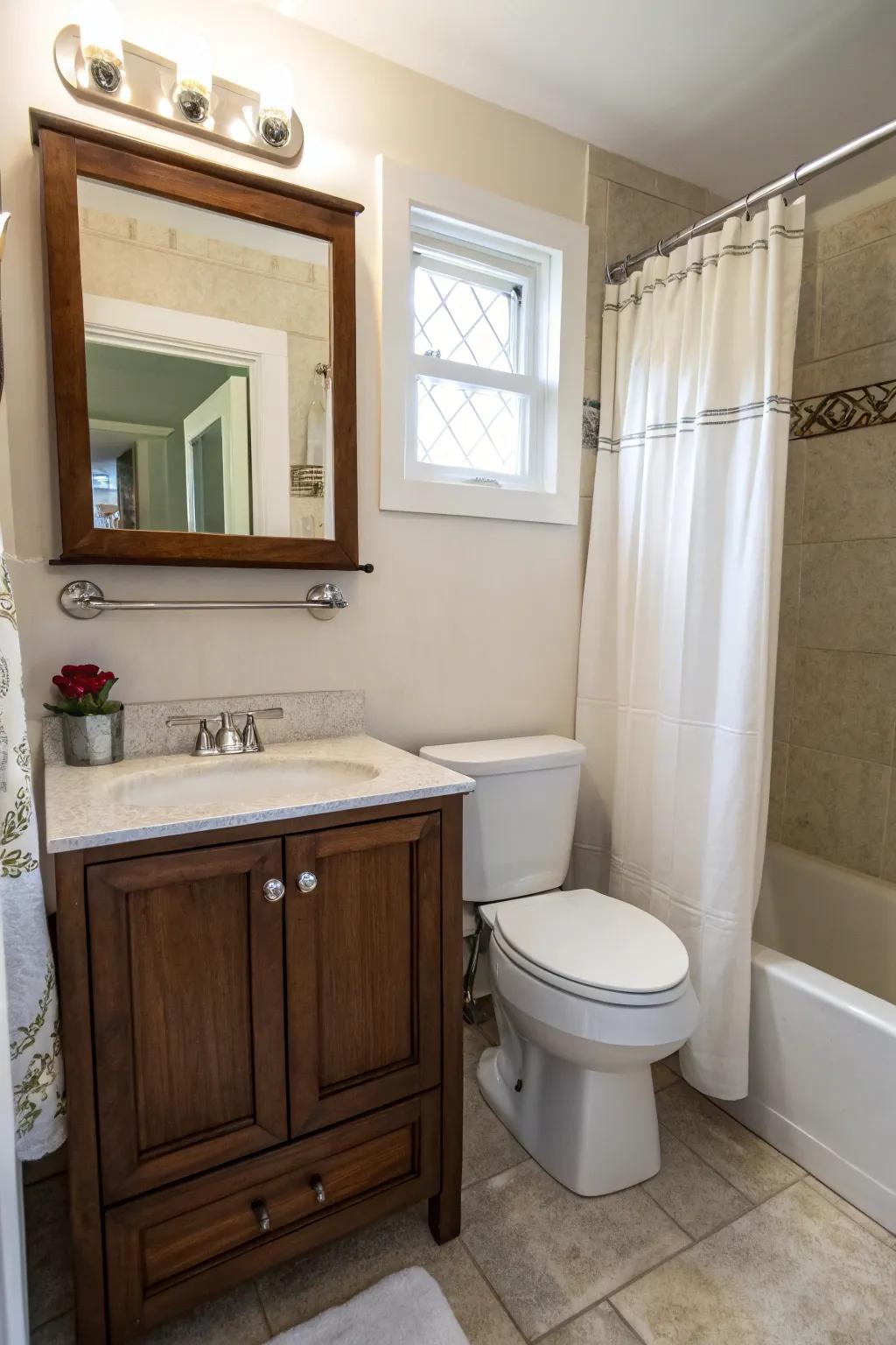 Compact solutions in a small bathroom maximize space.