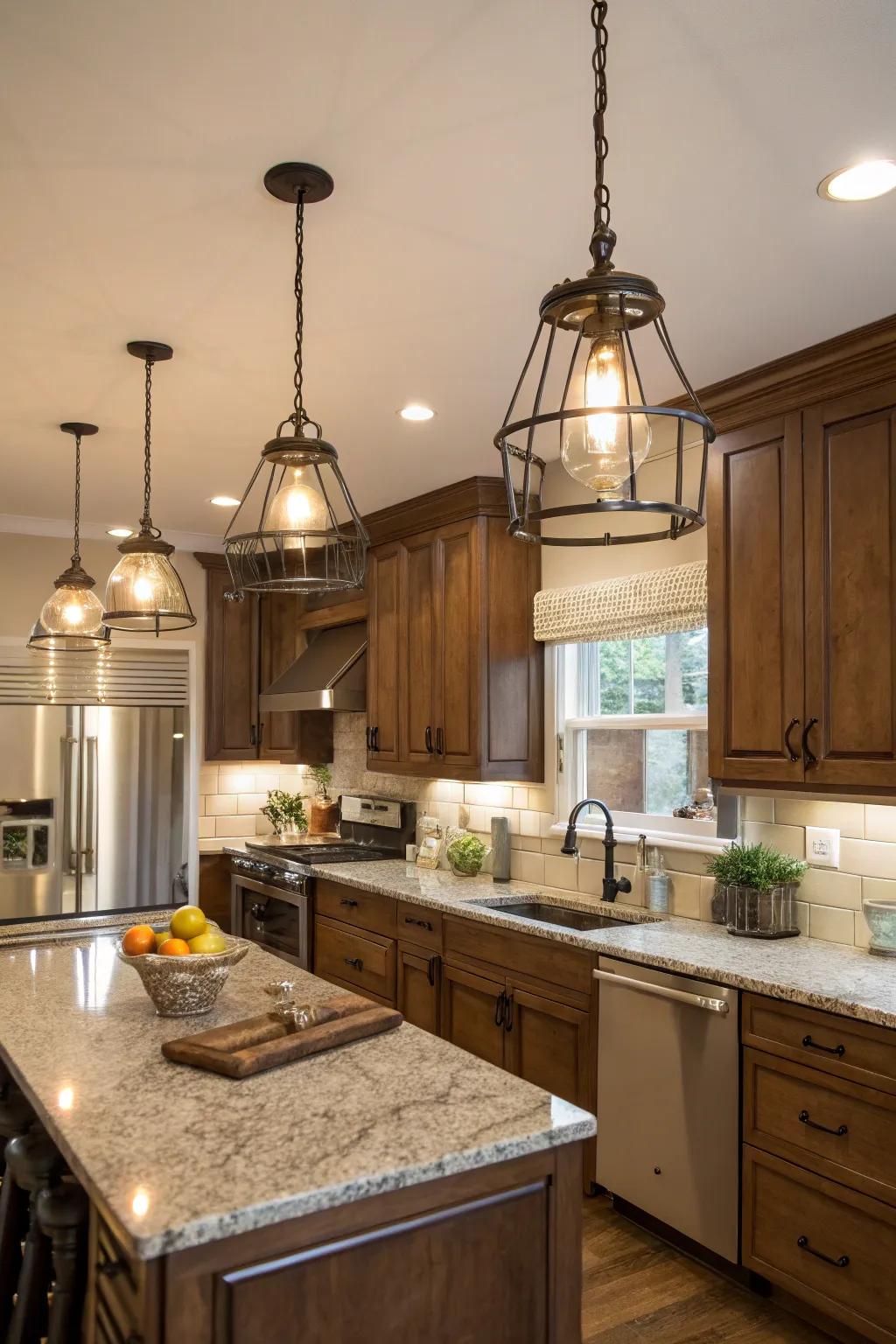An array of lighting choices adds both warmth and character.