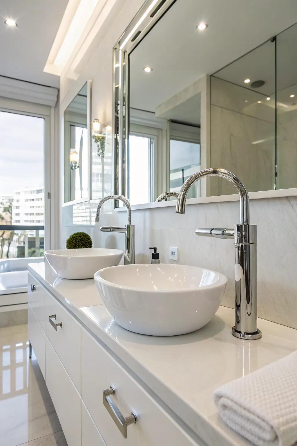 Sleek fixtures add a touch of luxury.