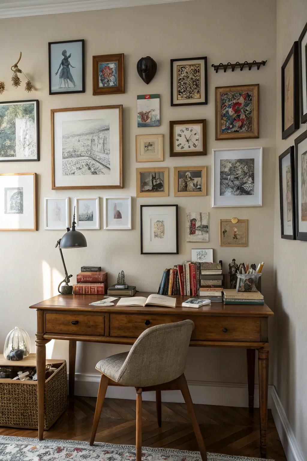 Personal touches turn a workspace into a distinctive retreat.