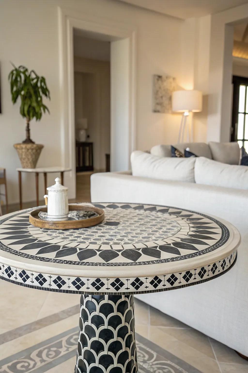 Stylish single-color mosaics lend a sophisticated element to any setting.