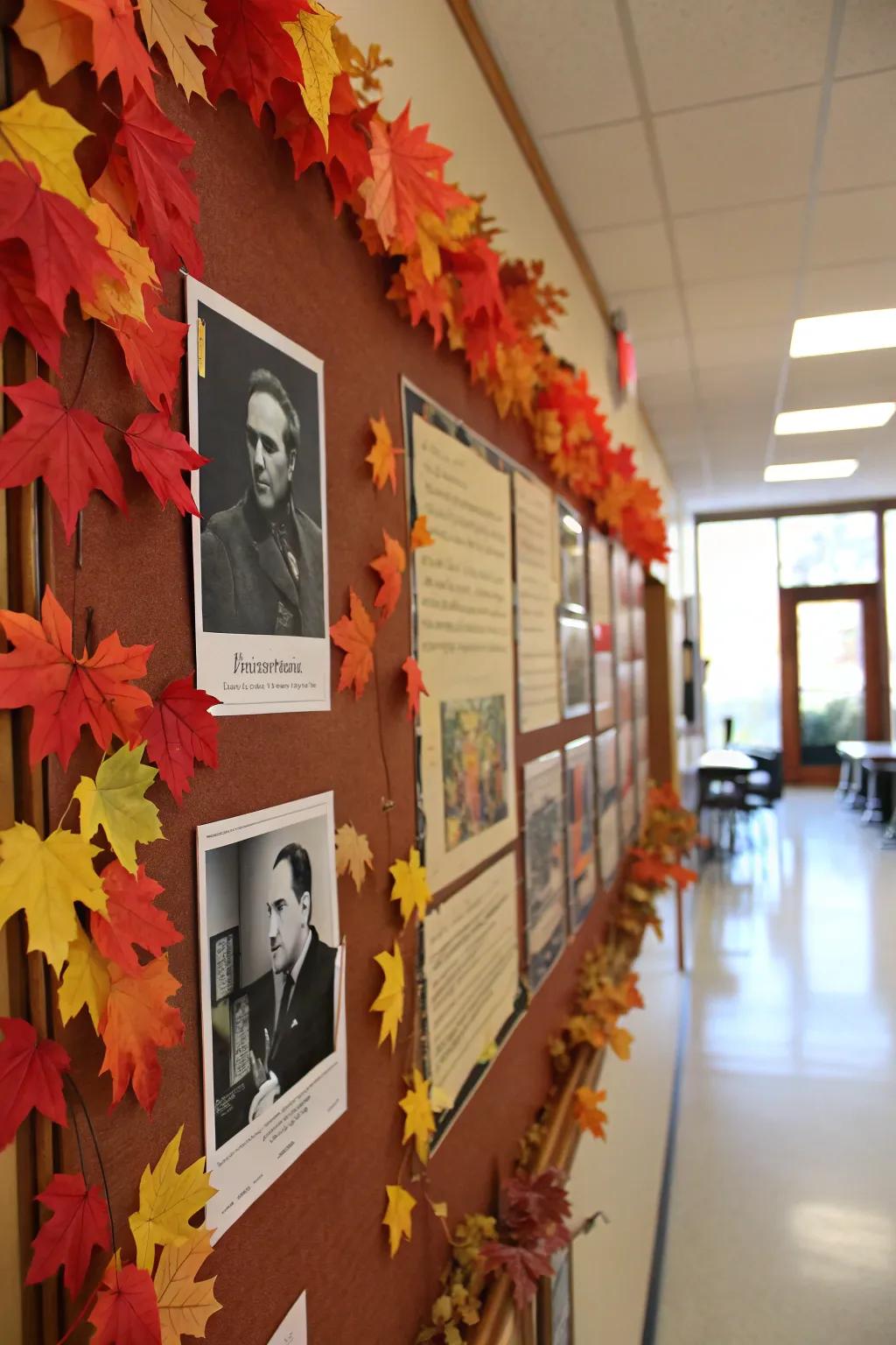 A seasonal musical display board celebrating fall.