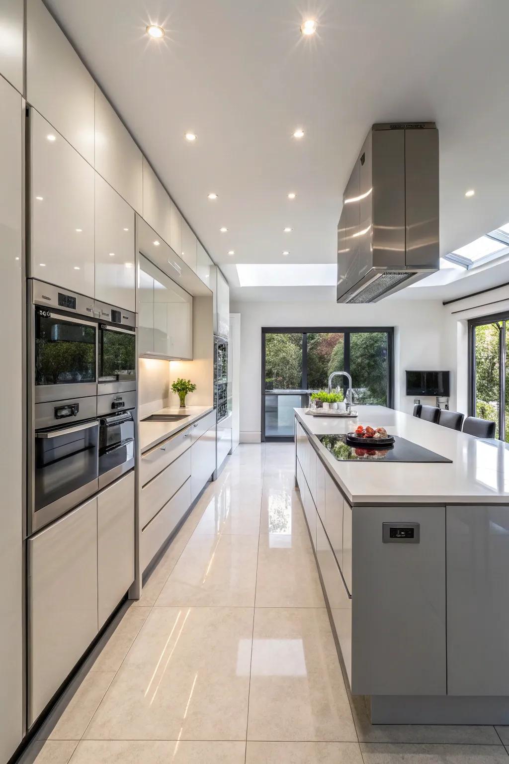 Modern appliances that integrate perfectly into the open kitchen layout.