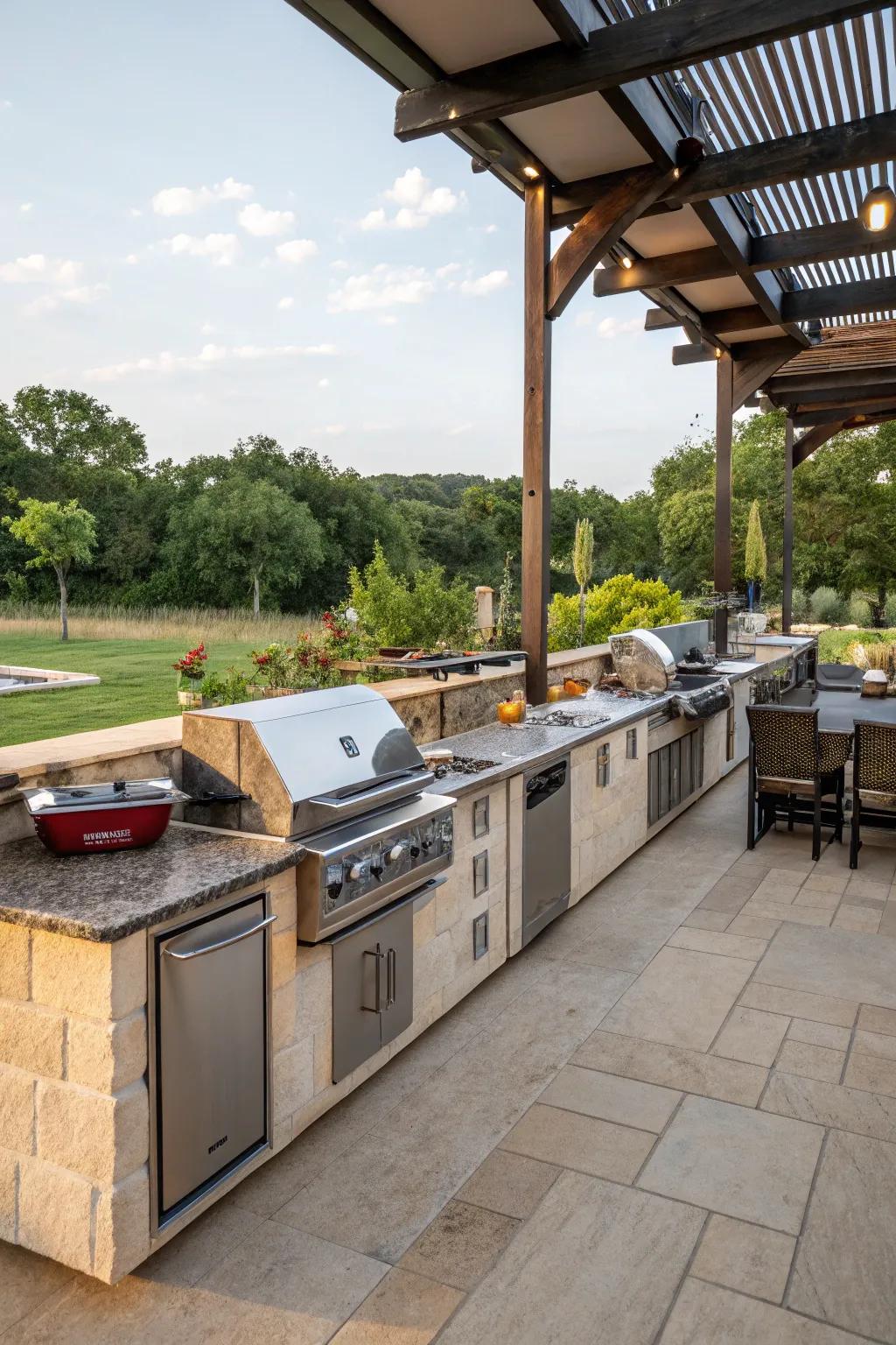Functional worktop space enhances your BBQ experience.
