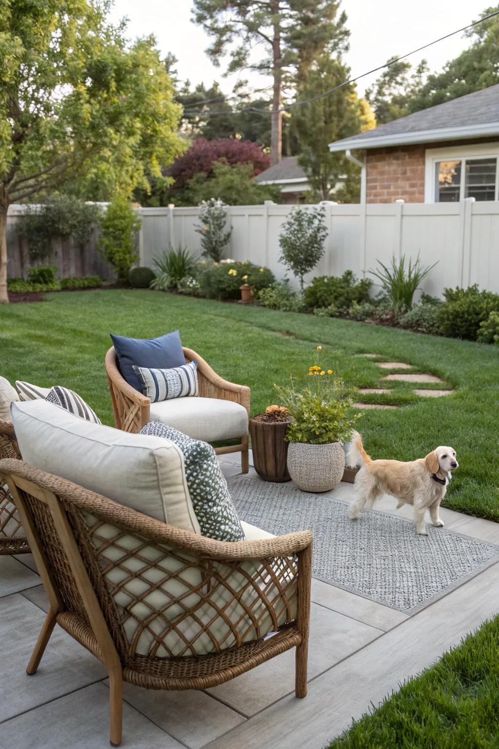 Share outdoor moments with an inviting lounging spot.