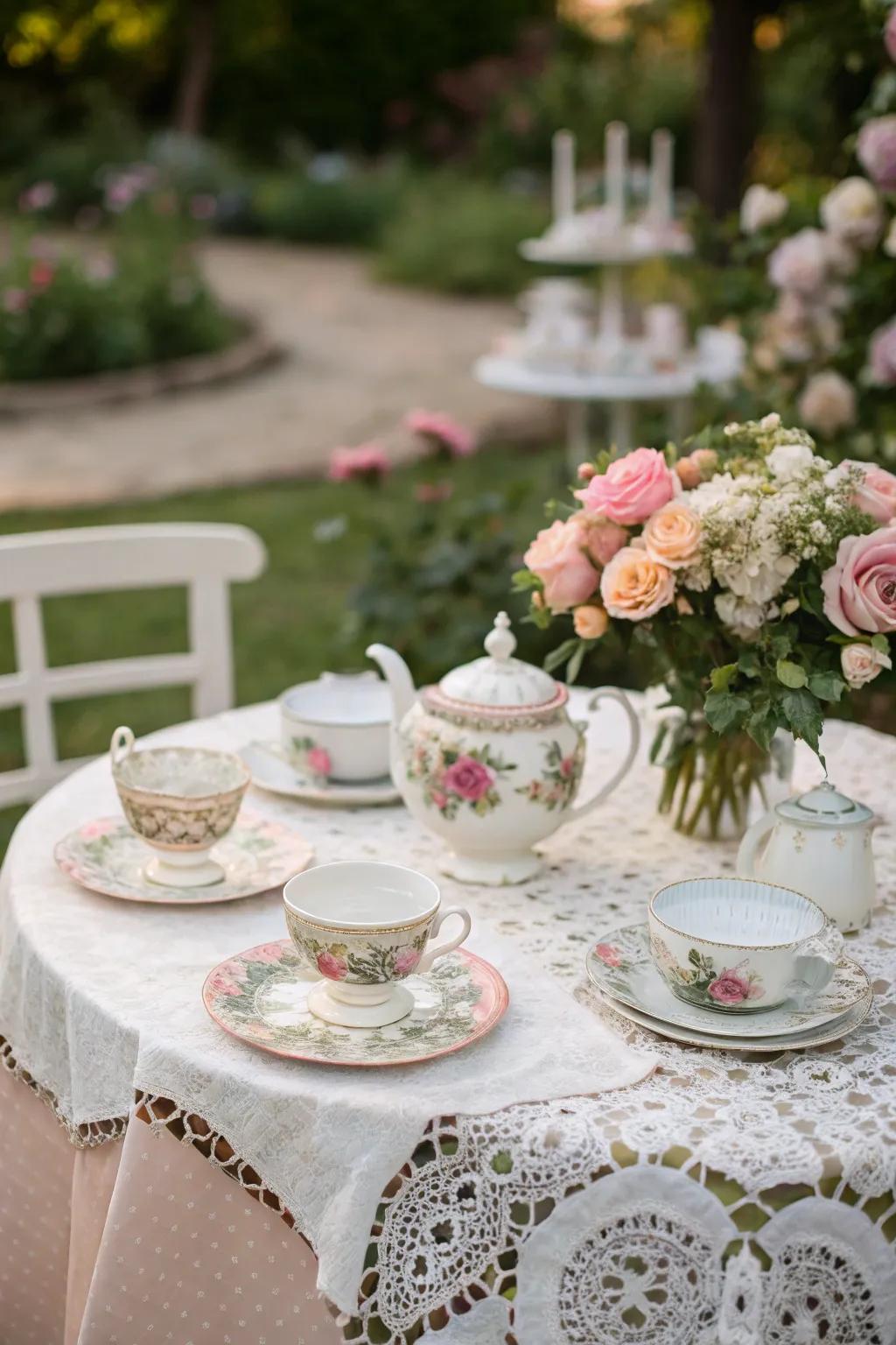 Vintage tea parties evoke nostalgia and elegance.
