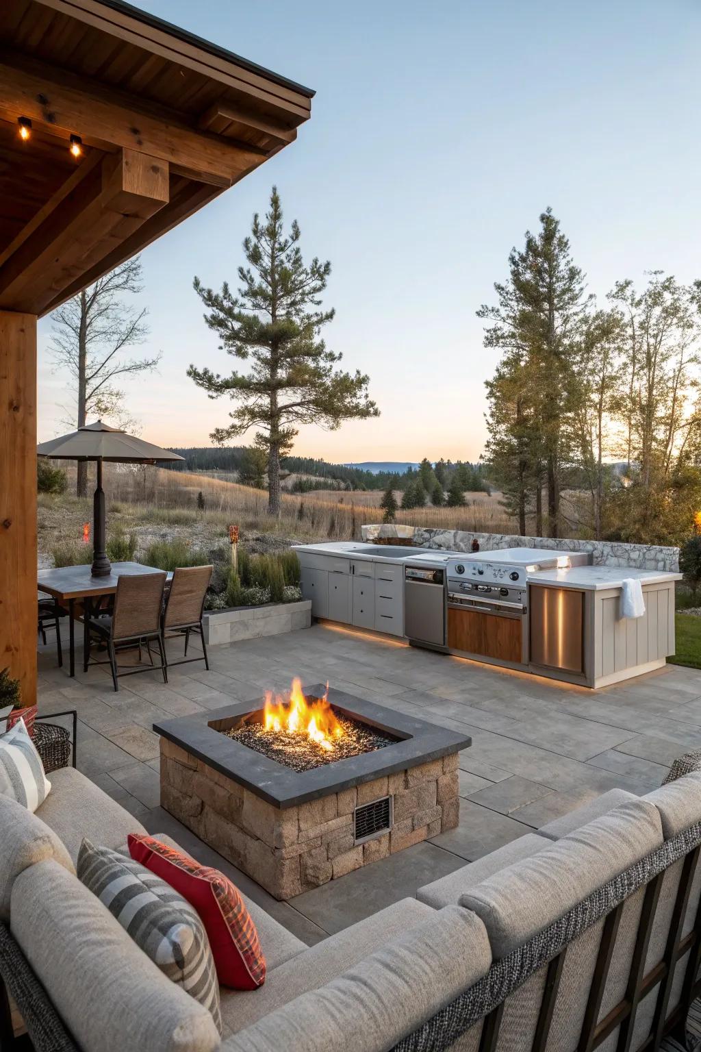 A flame aspect can transform your outdoor space into a cozy retreat.