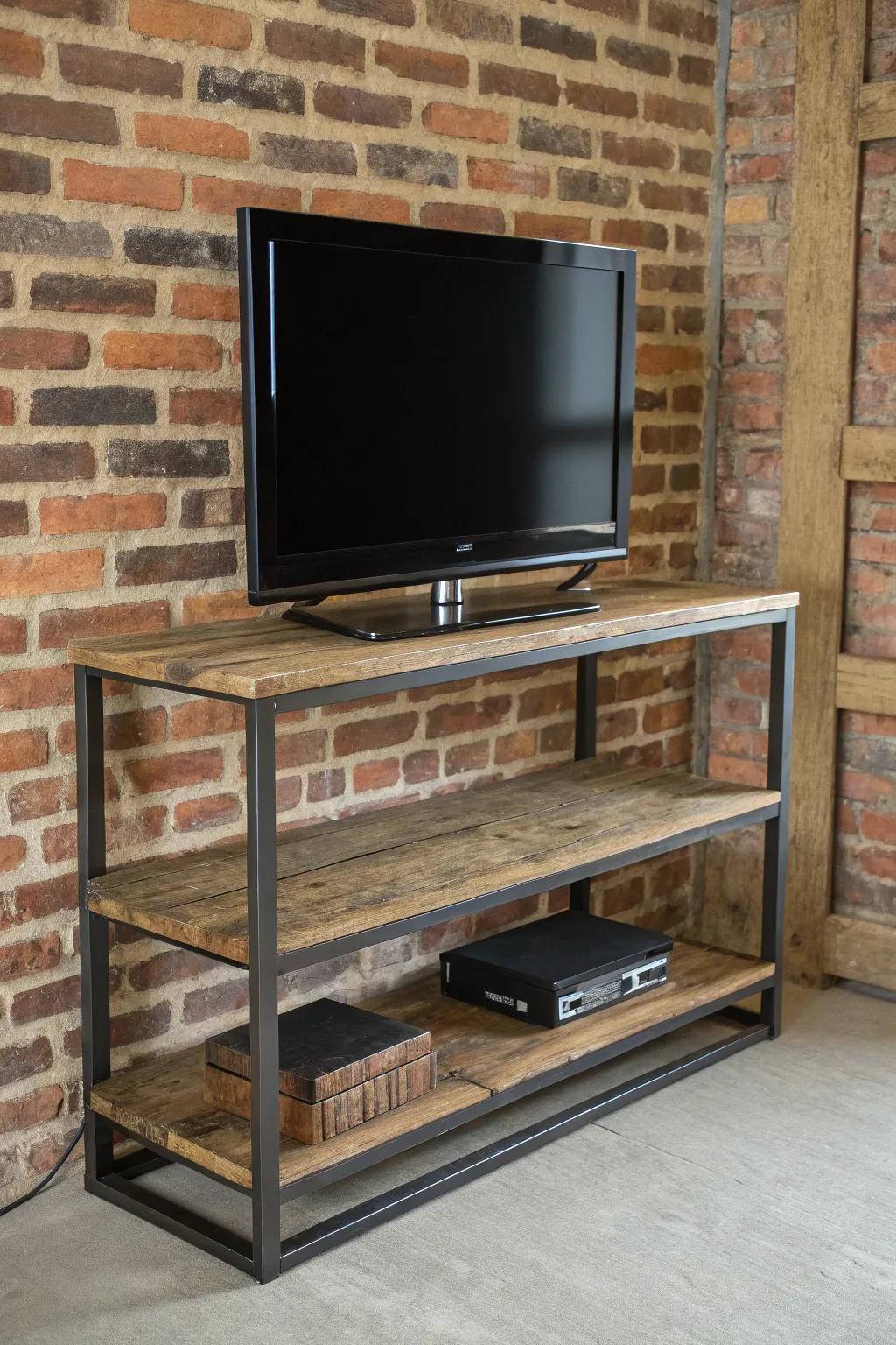 A harmonious blend of modern and rustic styles.
