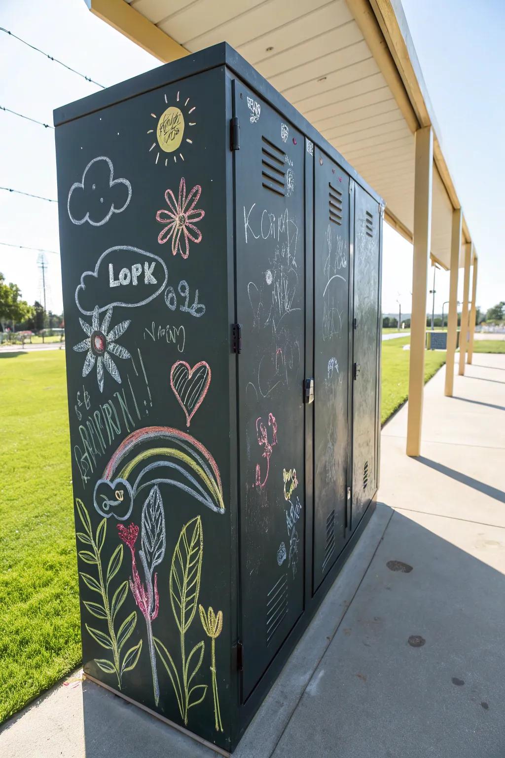 Get creative with a writable-coated locker door.