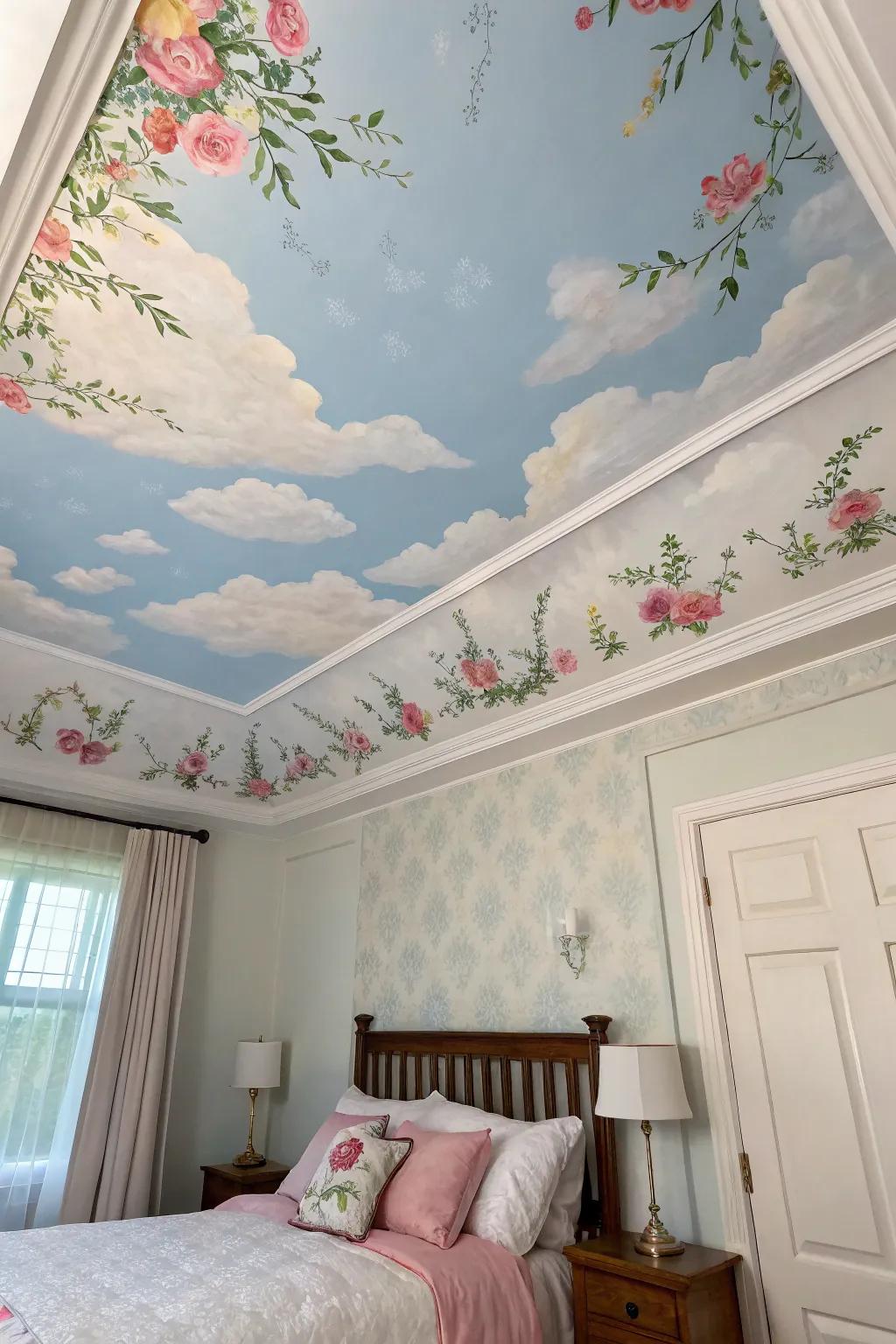 Design a dreamy atmosphere with art above.