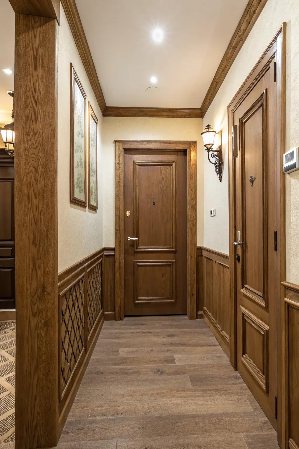 Caramel doors bring warmth and a welcoming vibe to every room.