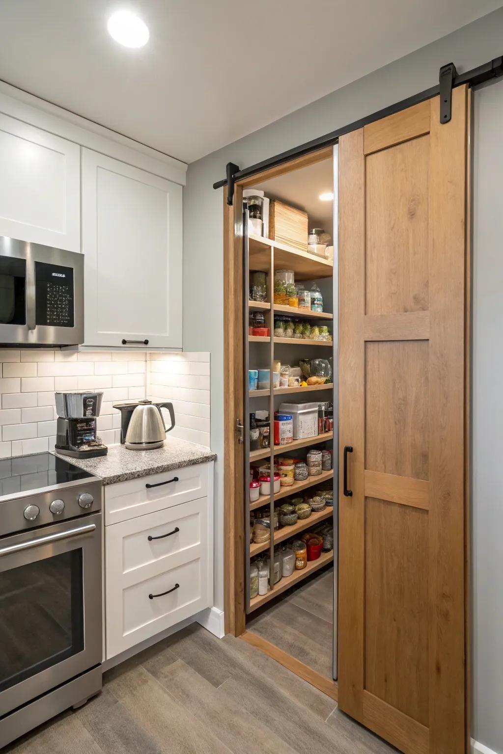 Recessed doors are ideal for compact kitchens, saving space effortlessly.