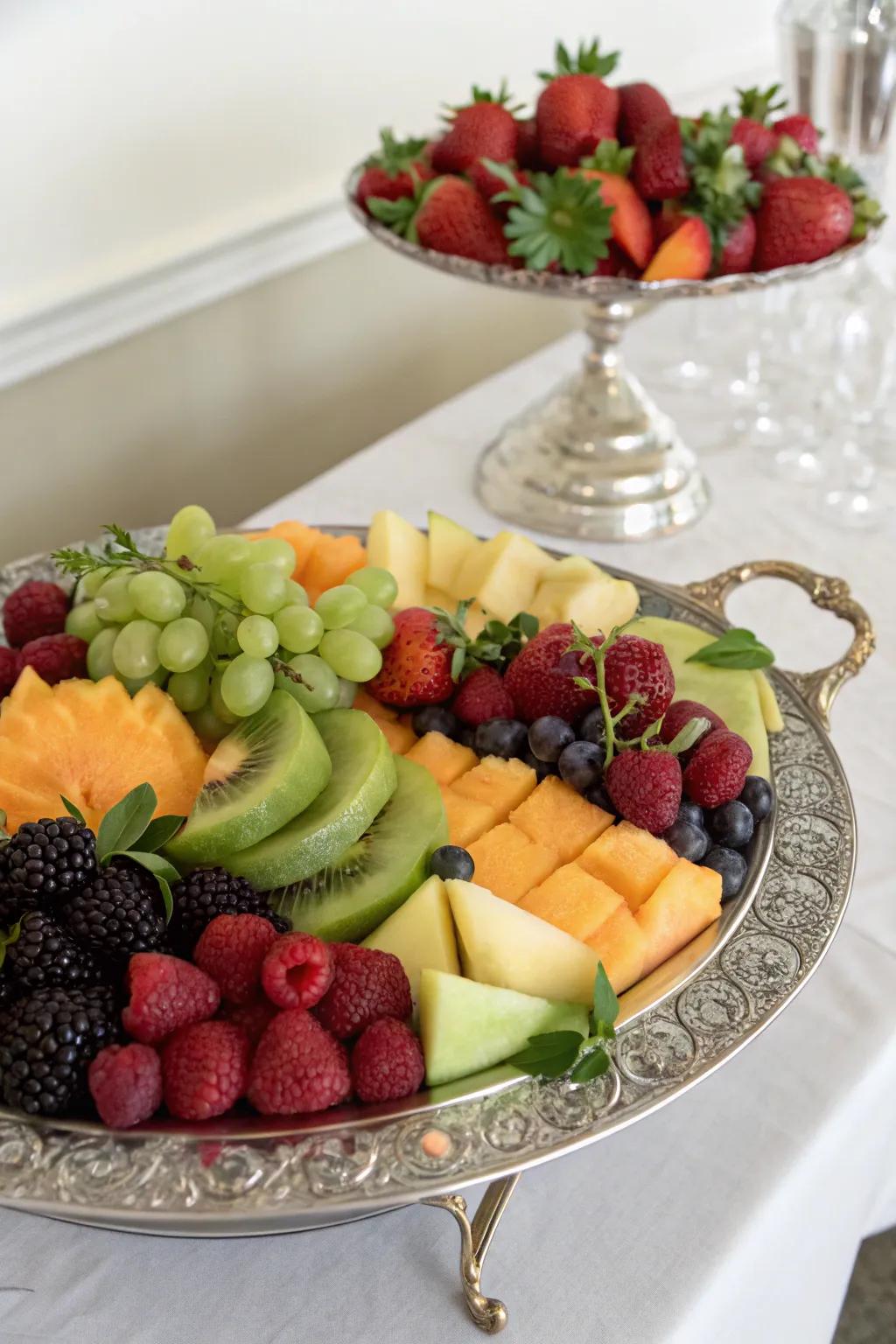 A vibrant display of fresh fruits inviting you to indulge.