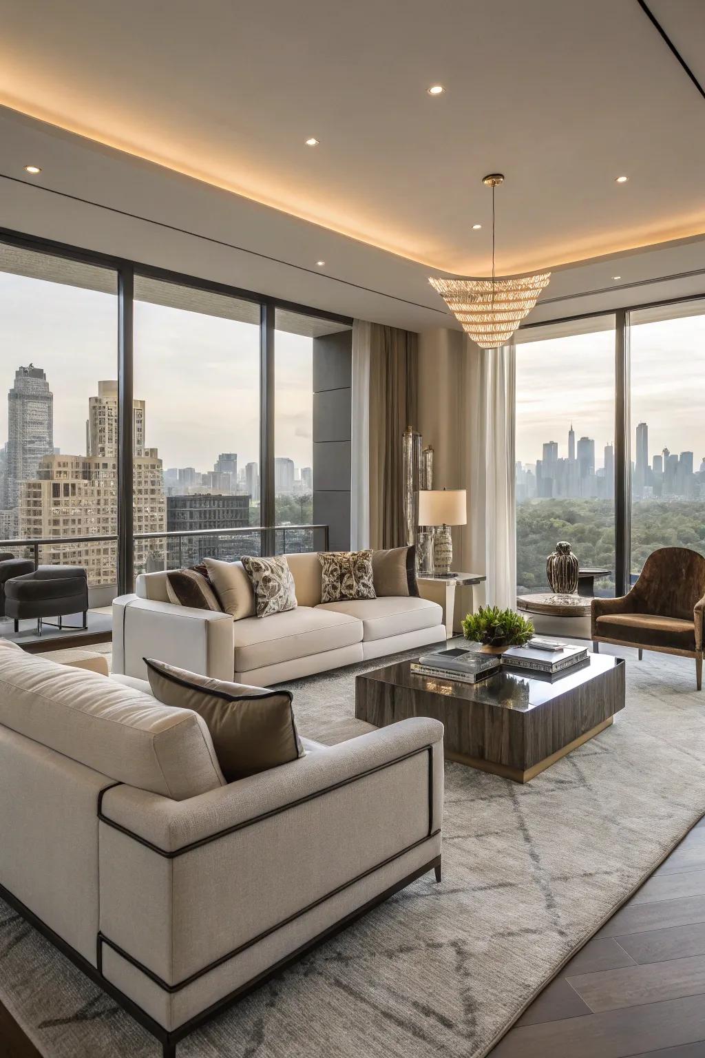 Custom furniture adds a bespoke personal flair.