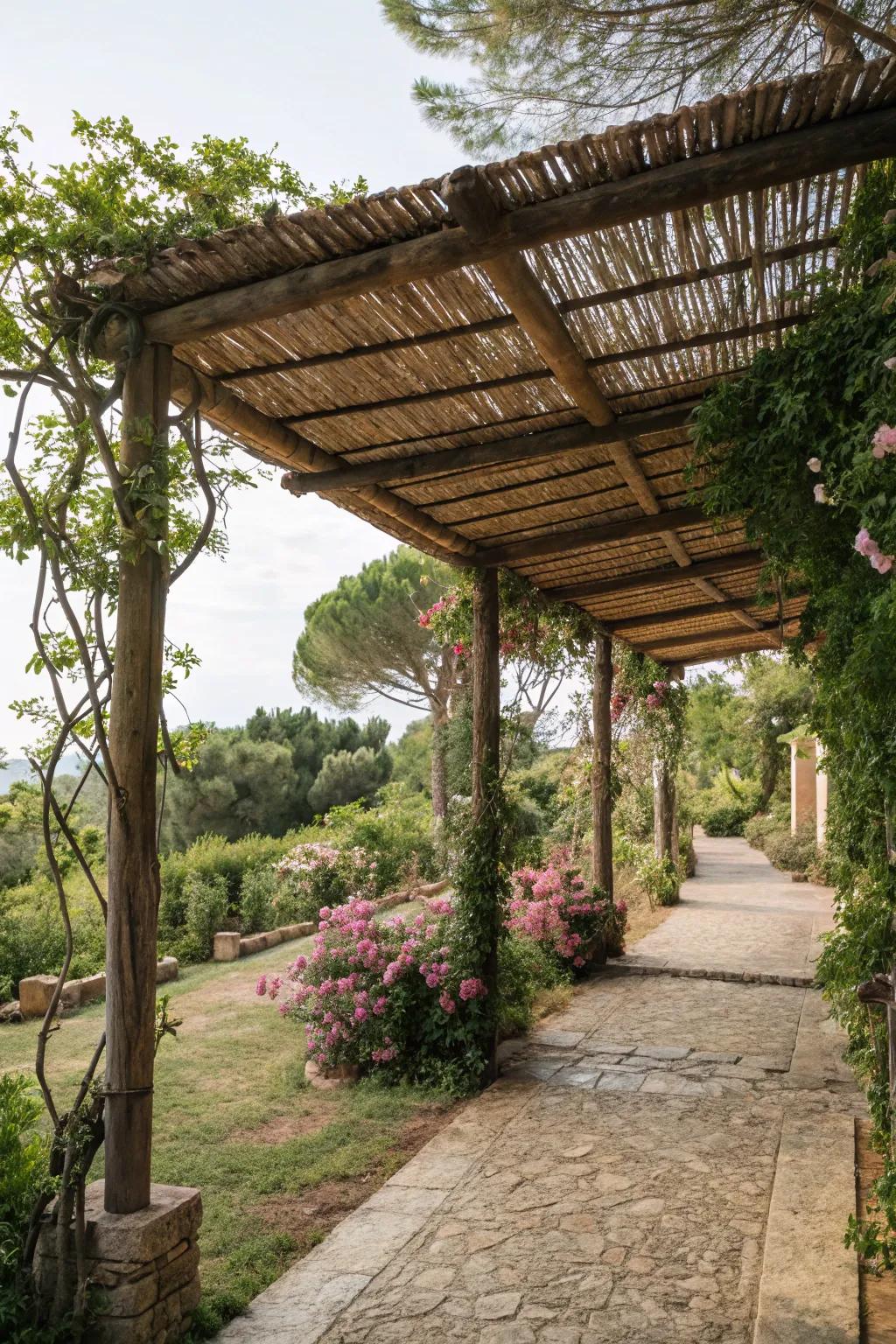 A bamboo roof combines natural beauty with rustic appeal.