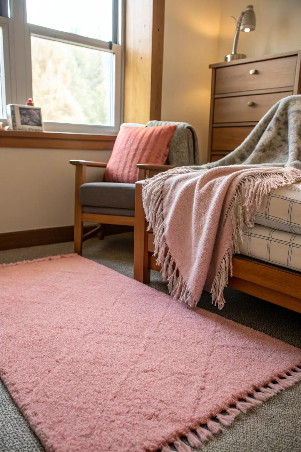 Area rugs and throws add comfort and texture.