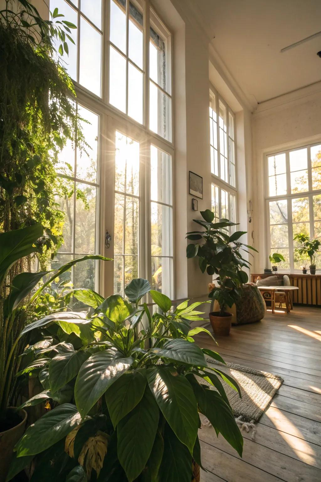 Soak your plants in natural light for healthy growth.