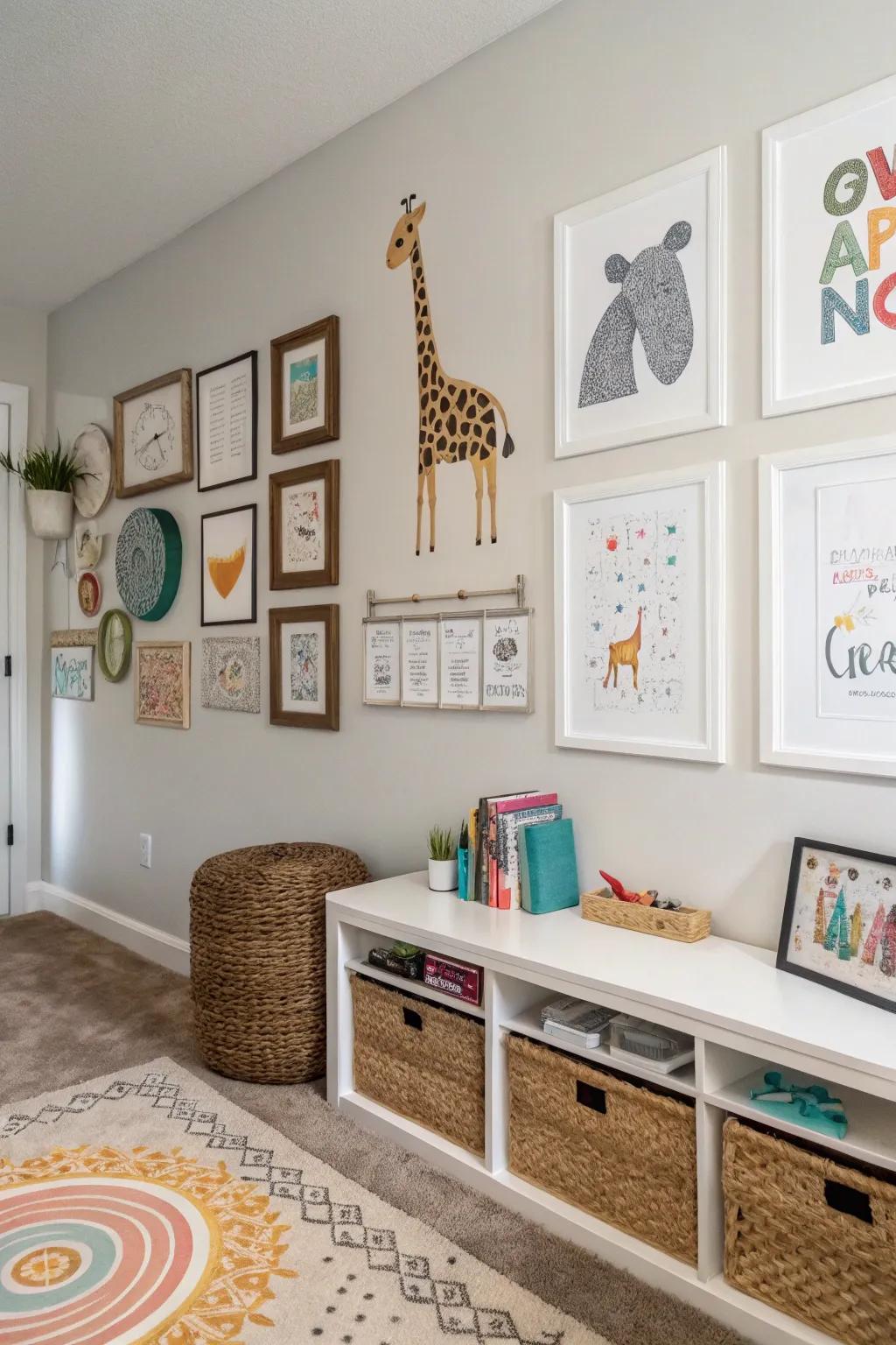 A harmonious blend of playful and professional d&eacute;cor.