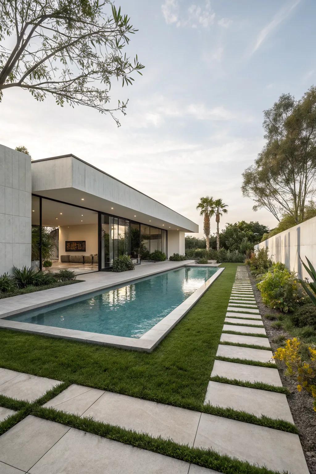 Geometric designs bring a modern touch to your pool design.