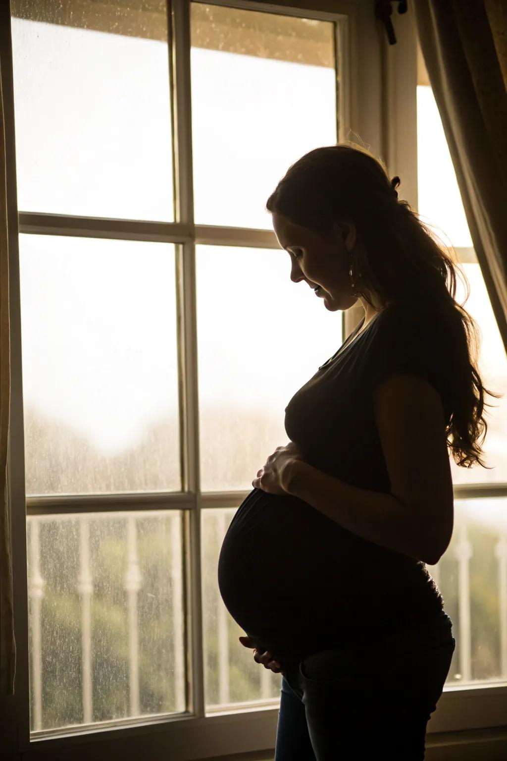Silhouette shots artistically and strikingly depict your pregnancy.