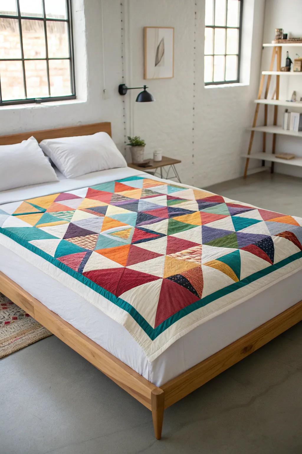 A facing finish can give a quilt a seamless and modern looking edge.
