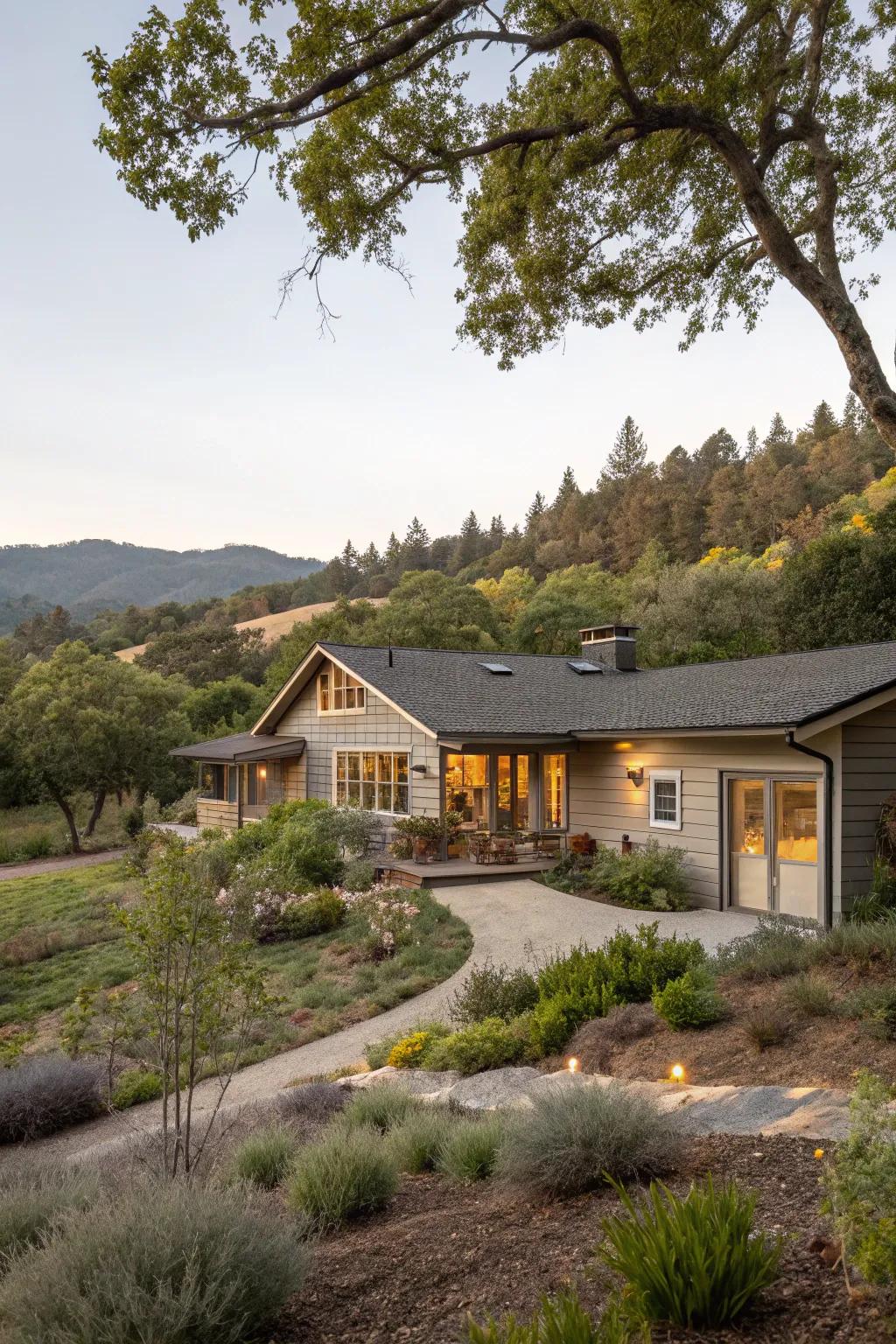Siding that merges beautifully with the natural landscape.