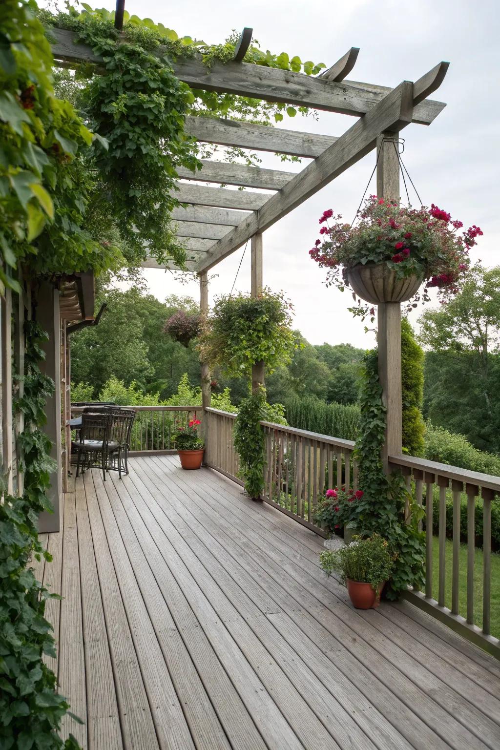 Improve your deck with a delightful pergola.