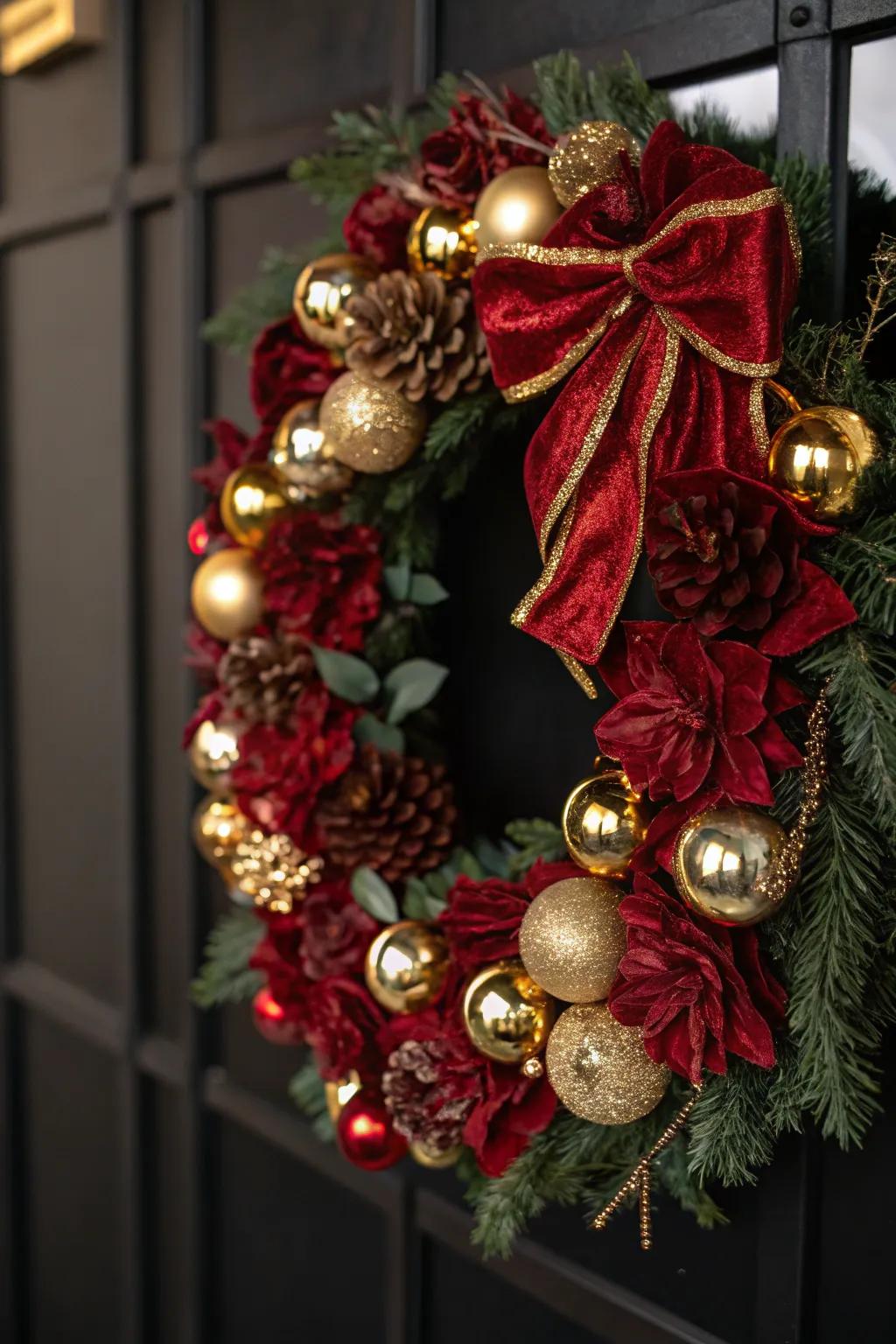 Luxurious textures featuring velvet and metallic radiance.