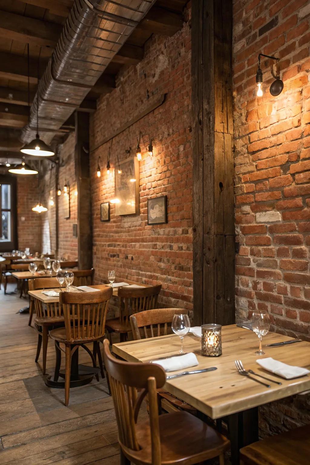 Industrial and country touches add warmth and character to restaurant spaces.