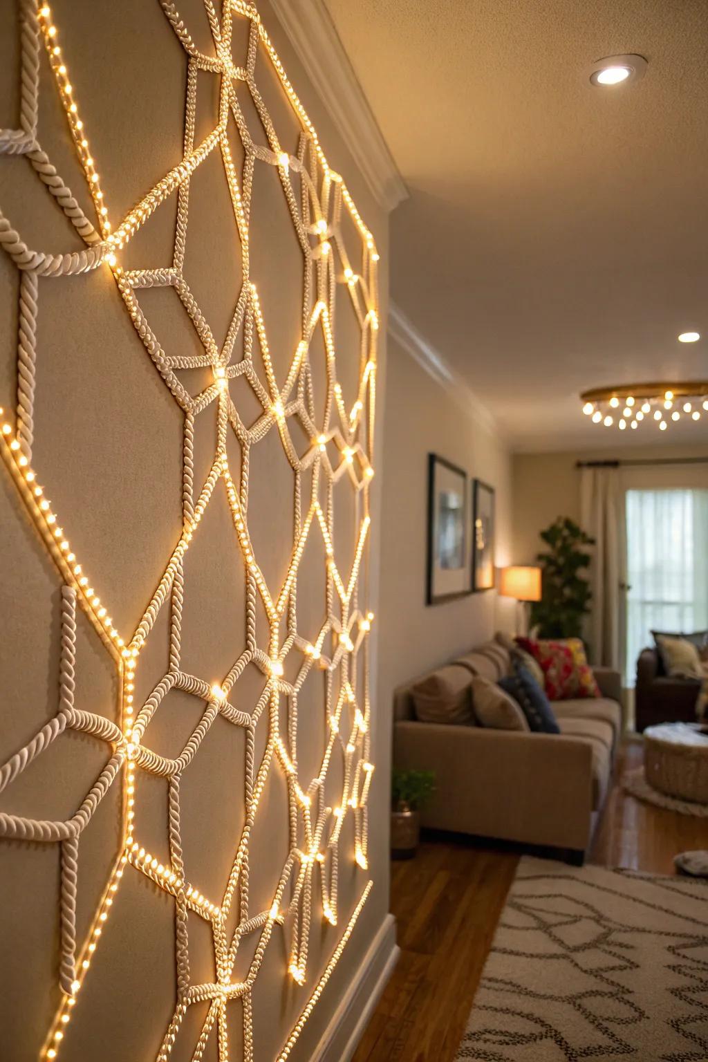 Turn your walls into art with light strands.
