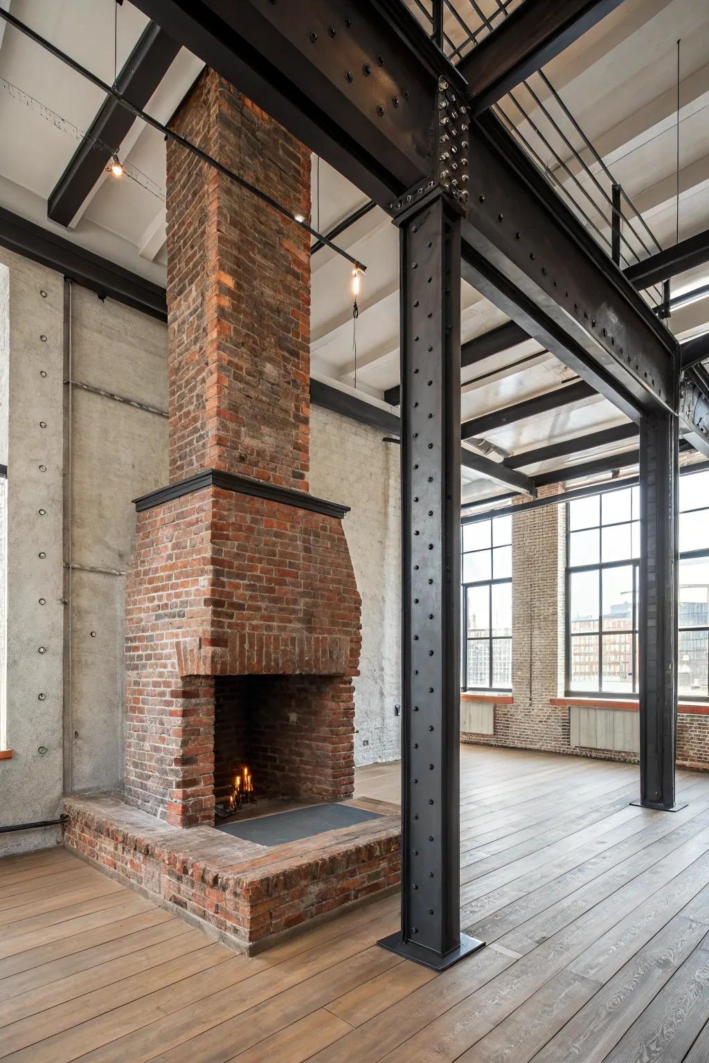 Industrial vibe brings a bold urban feel to your fireplace.