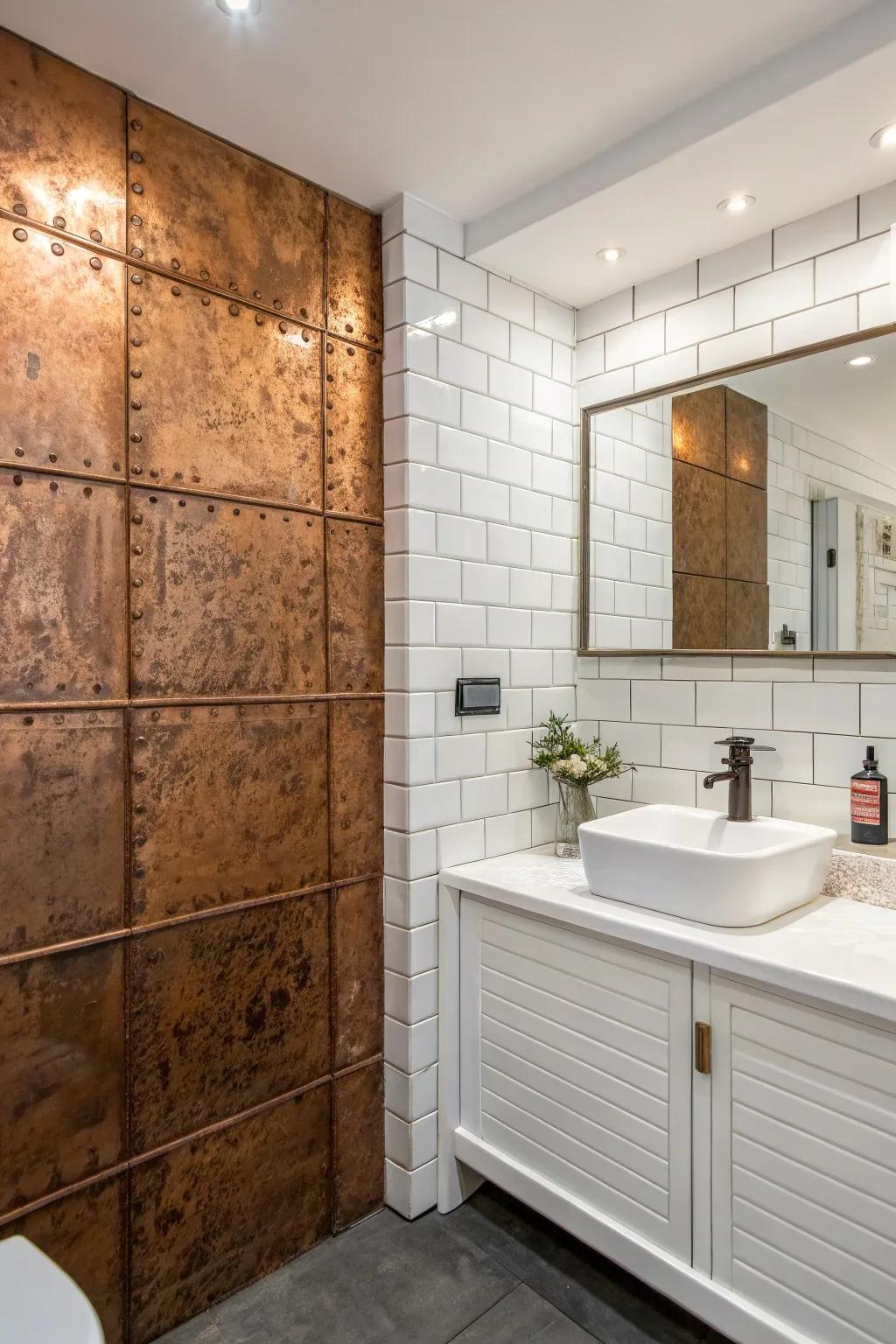Include dimension and texture with copper wall panels.